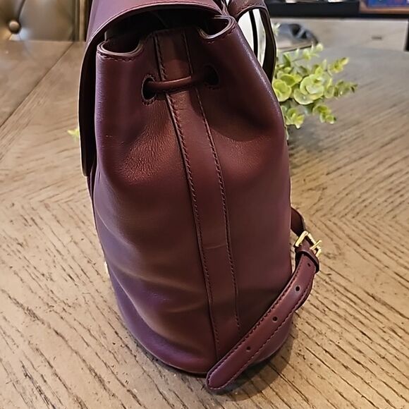Ralph Lauren winny backpack NWT fine grain cow leather wine color - Picture 5 of 11